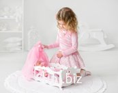 Crib (cradle) with bed linen and canopy (Diamond princess" collection, white) Article: 71519