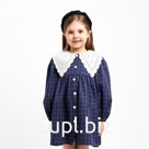 Платье с воротником для девочки KAFTAN: School collection, синее, рост 146-152 см