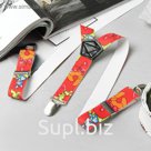 Подтяжки детские, ширина - 2,4 см, цвет красный
