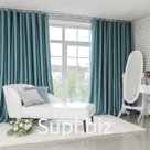 Штора блэкаут портьерная «Этель», 130×300 см, серо-голубая