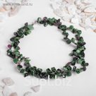 Бусы 2 нити крошка "Цоизит", 42см
