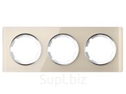 Рамка OneKeyElectro La Garda на 3 поста горизонтальная, бежевая Beige tenero