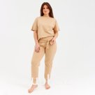 Комплект женский (футболка, брюки) MINAKU: Home comfort цвет бежевый, р-р 60