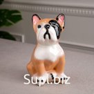 Копилка "Французский бульдог", глянец, бежевый цвет, 19 см