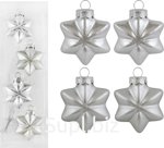 Christmas tree decoration Magic stars 4 pcs. 6x2.5x6 cm. Color: silver (glass).
