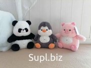Мягкая игрушка трех видов: поросенок, пингвинчик и панда. В наличии: 
25см-380р
35 см-600р
45 см-880р