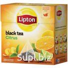 Чай Lipton "Citrus", черный ароматиз. с цедрой цитрусов., 20 пакетиков-пирамидок по 1,8г
