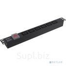 EXEGATE EX280870RUS Блок розеток  ServerPro PDU-19H012 Al-6С19-C20-SW, 19&quot;,1U, Алюм., 6 IEC 320 C19, С20