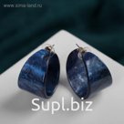 Серьги-кольца "Романтика", цвет синий