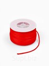 Шнур атласный на бобине 2 мм, 50 метров, красный
