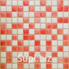 Стеклянная плитка spmix-white-red-094 с напылением