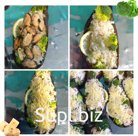 Мидия с брокколи, креветкой и сыром