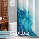 Штора для ванной Доляна WAVE, с люверсами, 180×180 см, полиэстер
