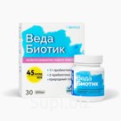 «Ведабиотик»
 ( Капсулы массой 0,300 мг, № 30, полимерная банка в картонной коробке
  БАДы - пробиотики и пребиотики)