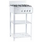 Плита Flama AVG 1402 W, газовая, 4 конфорки, без духовки, две полочки, белая