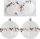 Two Christmas tree balls, 8 cm in diameter, "Revelation" (White)