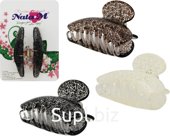Classic hair clip, transparent, 6.5 cm
