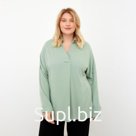 Блузка женская MIST plus-size, размер 56, зелёная