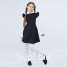 Школьный сарафан, цвет черный, рост 140