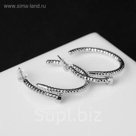 Серьги кольца "Гвоздики" кручённые, d= 3, цвет серебро