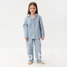 Пижама детская из фланели (рубашка, брюки) KAFTAN «Ананасы», рост 110-116 см, голубая
