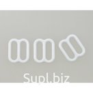 Пряжка-регулятор для бюстгальтера 10мм, металл, (001 белый), 50 шт