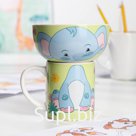 Набор «Слонёнок и Львёнок», 2 предмета: кружка 200 мл, миска 300 мл