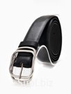 Ремень женский, 110×3.2 см, пряжка металл, серебристая, чёрный