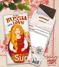 Шоколадный конверт, ИЗ РОССИИ С ЛЮБОВЬЮ, тёмный шоколад, 85 гр., TM Chokocat