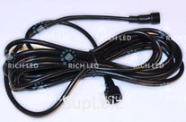 Удлинитель Rich LED, провод черный, для нитей 20 м, 3 pin, RL-EC3-5-B