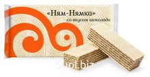 Вафли Ням-нямка со вкусом шоколада 0,200кг СЛАДОНЕЖ