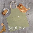 Фартук Доляна с карманом, зелёный, 70×65±4 см, 100% хлопок, рогожка