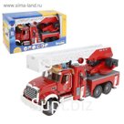 Пожарная машина MACK, с выдвижной лестницей, помпой с модулем, светом и звуком
