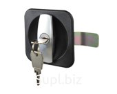 Мебельный замок ЗМ 053-р ригельный, ручка хром, изогнут