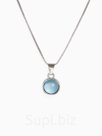 Кулон «Нежность» на цепочке, голубой в серебре, 45 см