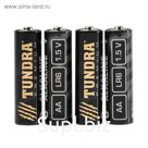 Батарейка алкалиновая TUNDRA, AA, LR6 спайка, 4 шт