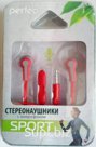 Наушники PERFEO Sport внутриканальные, с микрофоном, красно-серые