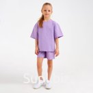Костюм детский (футболка, шорты) MINAKU: Casual Collection, лиловый, рост 104 см