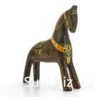 A bay horse with a golden-green pattern