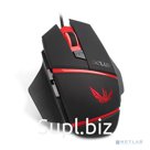 Delux Мышь  &quot;M-611&quot; , опт., 1000 1500 2000 3000 4000 DPI , USB, 5кн+скролл , черно-красная, с подсв