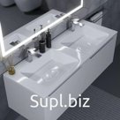 Раковина полувстраиваемая двойная Uperwood Modul 120 см, прямоугольная