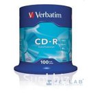 Verbatim Диски CD-R 100 шт. 48 52-x 700Mb, Cake Box 43411