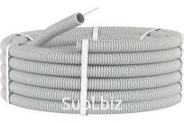 Гофрированная труба РПЗ ПВХ (D25мм) с зондом самозатухающаяся Серая Легкая, длина 50 м