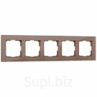 Рамка W0051142, 5 розеток Favorit, латте, стекло