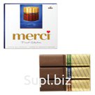 Конфеты шоколадные MERCI (Мерси), ассорти из молочного шоколада, 250 г, картонная коробка