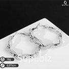 Серьги-кольца "Стардаст" волна, цвет серебро, d=6,5