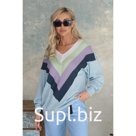 Пуловер женский Wisell, размер 46, цвет голубой