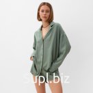 Костюм женский (рубашка, шорты) MINAKU:   Casual Collection цвет оливковый, р-р 52