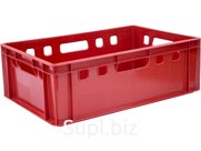 Ящик сплошной 600×400×200 мм, объем 40 л., арт.: 207, красный, код: 00384, Е2 (евроформат)