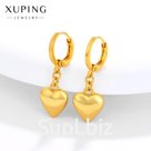 Серьги конго XUPING «Сердце», металл, цвет золото